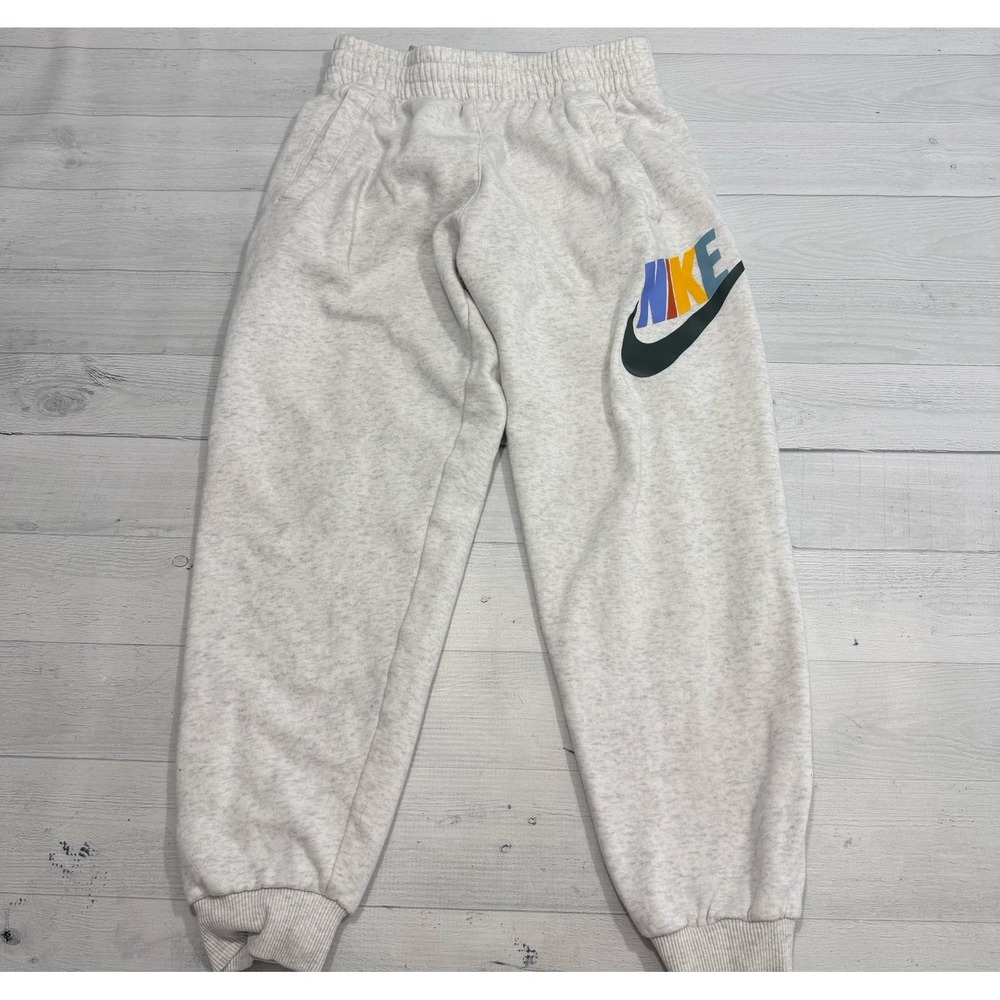 Nike Sports Club Fleece Jogger heather Grey colorful logo Size youth Medium